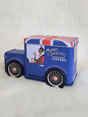 Mark & Spencer Truck Toffee Tin With Working Wheels